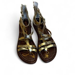 Sam Edelman Stylish Gold Sandals for Women Size 7